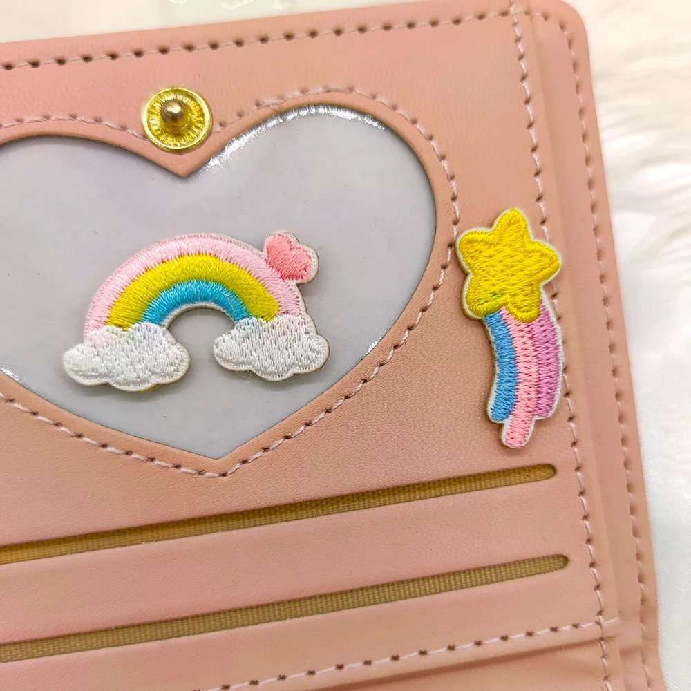 Pink Rainbow Meteor Self-adhesive Embroidery Patch Patches For Clothing Kids Decorative Phone Case Backpack DIY Hairpin Sweing