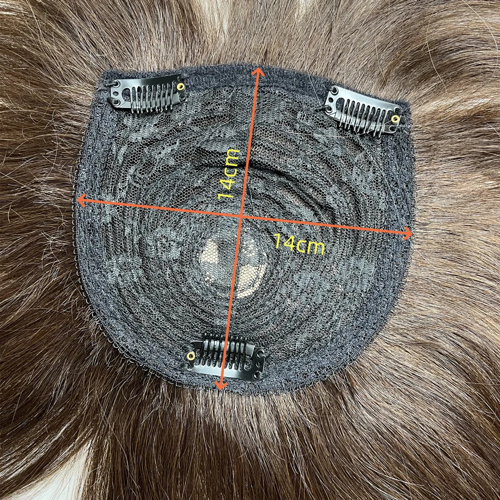 Adornos gruesos de cabello humano para mujer con flequillo de muñeca largo 45cm 60g cubierta de postizo Natural pesado cabello gris