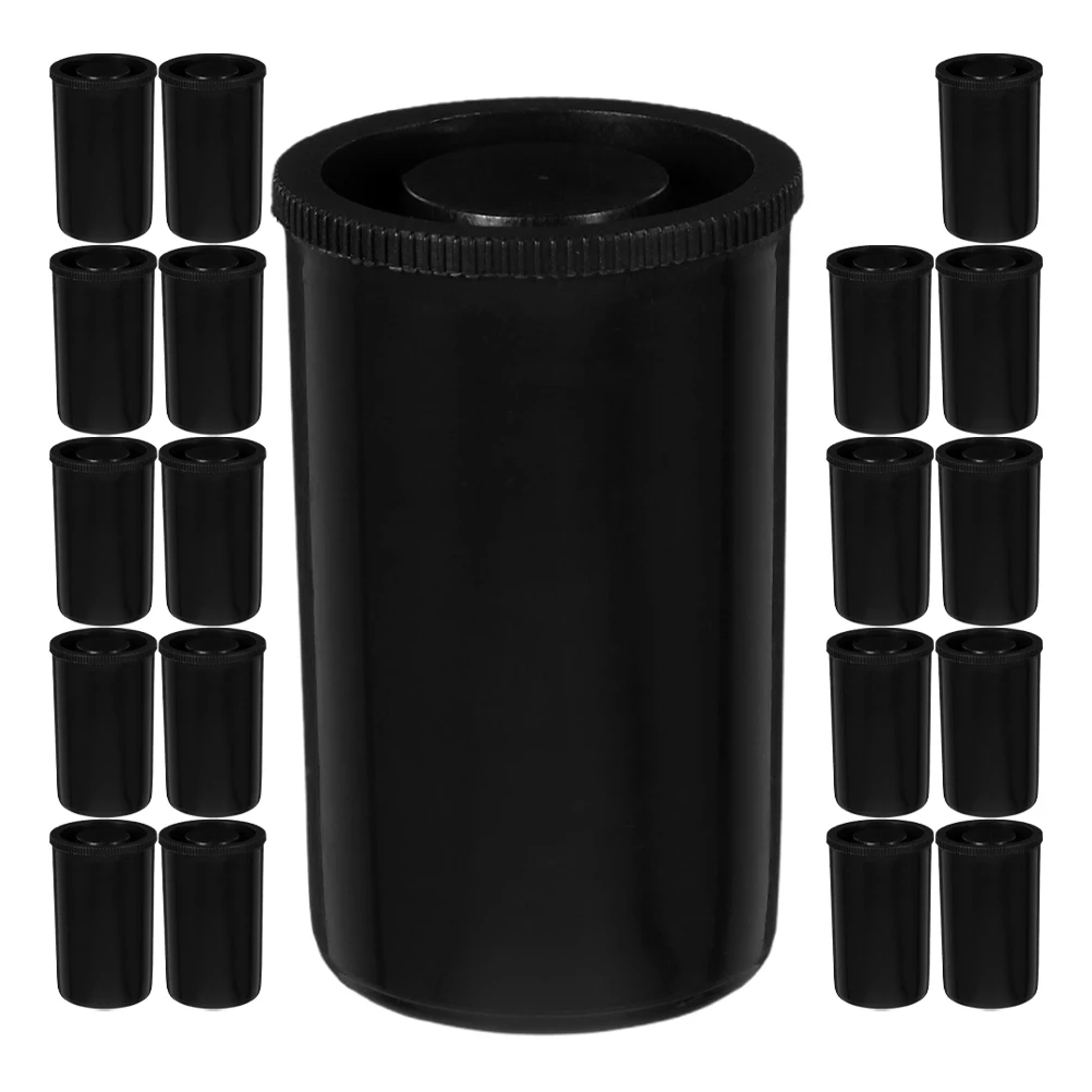 

20pcs Film Canisters Bead Containers Black Clear Film Storage Boxes Light Protection Durable Compact Universal Compatibility