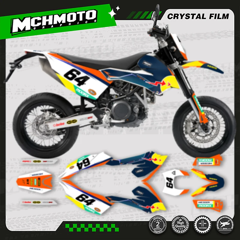 

MCHMFG For KTM SMC690 LC4 2008 2009 2010 2011 Motorcycle Graphics Decals Stickers Kits Number Name Custom