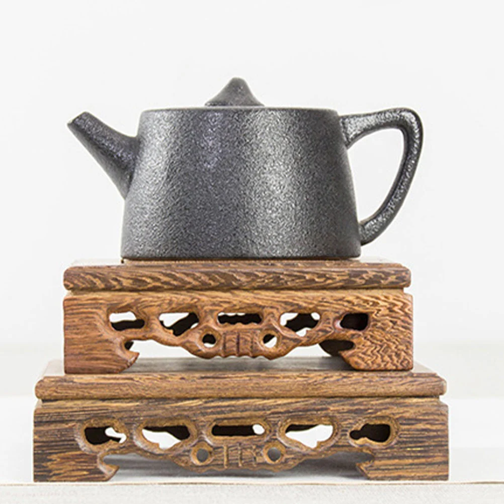 

1Pcs Redwood Buddha Statue Base Delicate Wooden Flowerpot Stand Square Platform for Home Indoor Scene Adornment Flowerpot