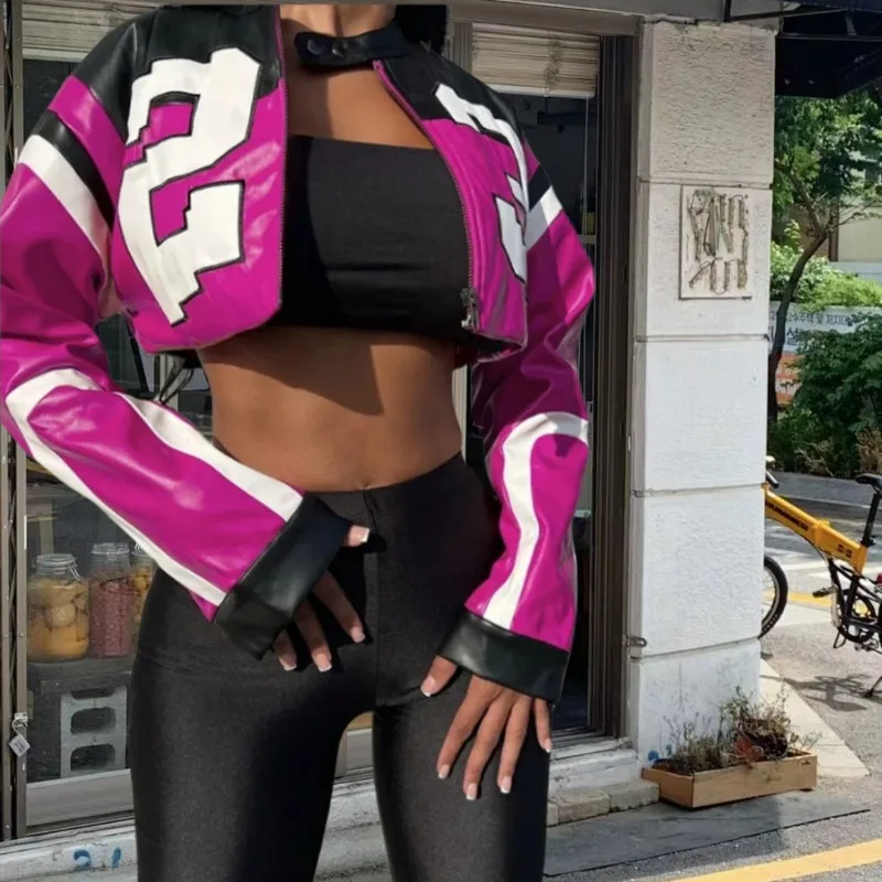 

Women's Autumn/Winter Top Coat Imitation Leather Zipper Long Sleeve Retro Simple Casual Design Fashion Niche Versatile Skinny