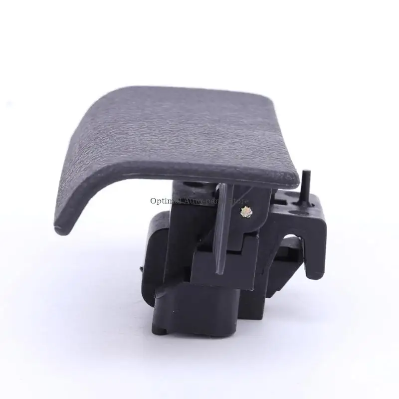 Glove Box Door Handle Assembly 42389792, Black Textured Panel with Paired Mounting Points and a Spring-Operated Mechanical