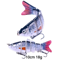 Artificial Fishing Lures, Lifelike Segment Swimbait, Crankbait Minnow, Hard Bait, Slow Isca, Fishing Tackle, 10cm, 18g