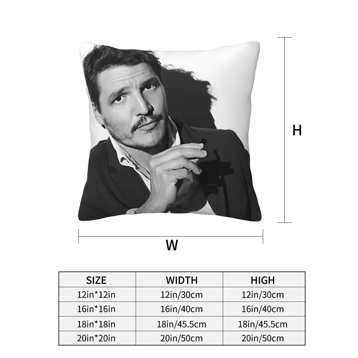 Pedro Pascal Sacred Heart Square Pillowcase Pillow Cover Cushion Decor Comfort Throw Pillow for Home Bedroom