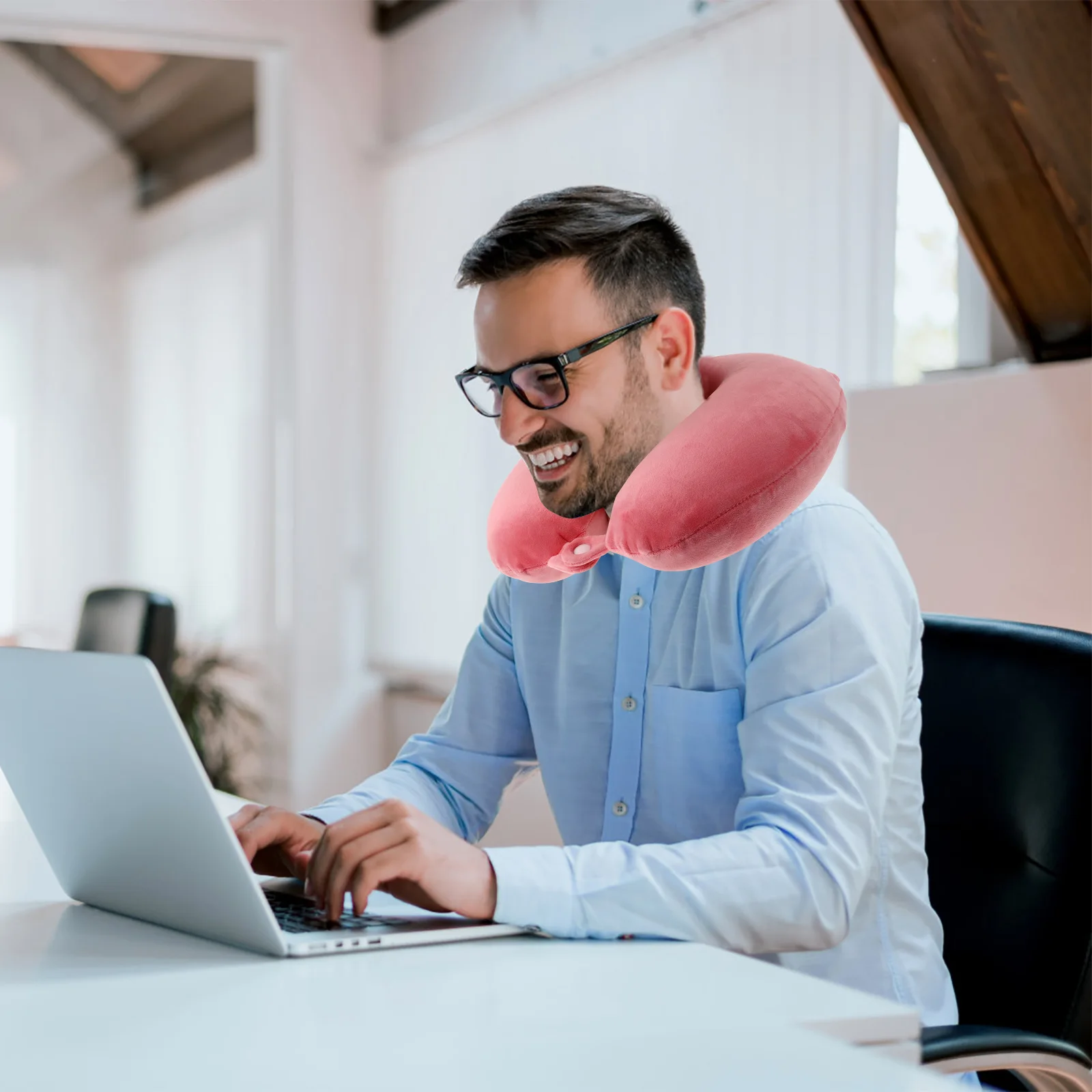 

1pc Soft U Shape Pillow Neck Support Cervical Travel Sleeping Pillow Ergonomic Portable Airplane Neck Rest for Daily Use