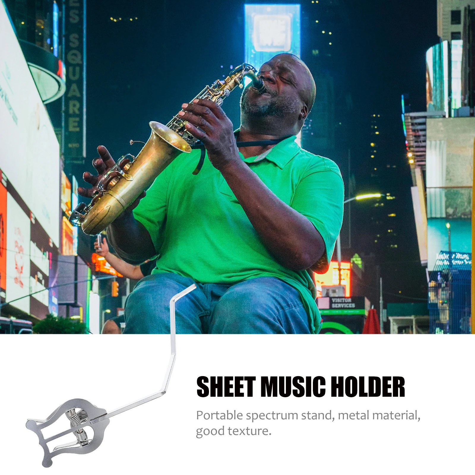 

Marching Sheet Music Holder Clarinet Note Clip Universal Rack Stand Lightweight Durable Practical Design Long