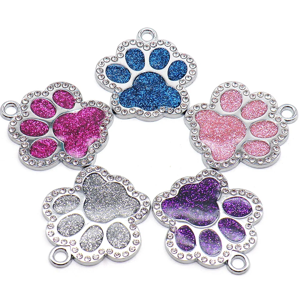 Imagem -02 - Paw id Dog Tag Pingentes Pet Collar Pingente Puppy Suprimentos Pet Acessórios Atacado 50 Pcs