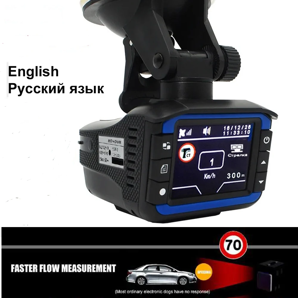 

2024 Car Speed Detector DVR Dash Video Recorder Signature English Or Russian Voice Alert VGR3 FHD 1080P DVR Camera Night Version