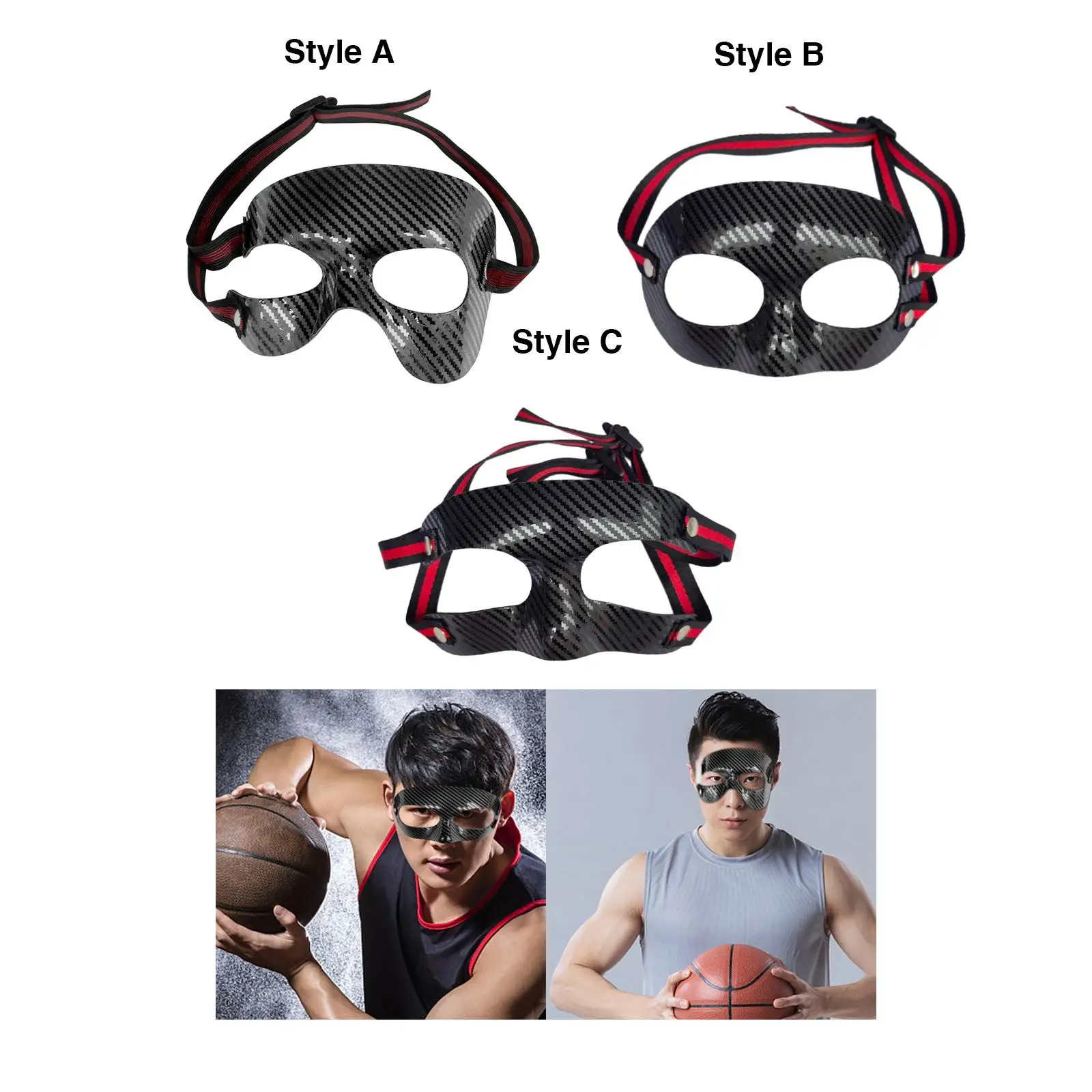 

Sports Face Masks Workout Protective Masquerade Mask Cosplay Nose Guards Face Shield Basketball Mask Guard for Women Men Kids