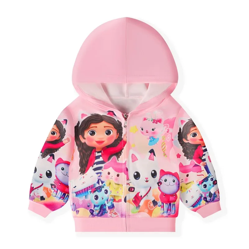 Gabby Doolhouse Clothes Kids Pullover Hooded Jacket with Zipper Baby Girls Gabbys Cat Coats Boys Windebreaker Children Clothing