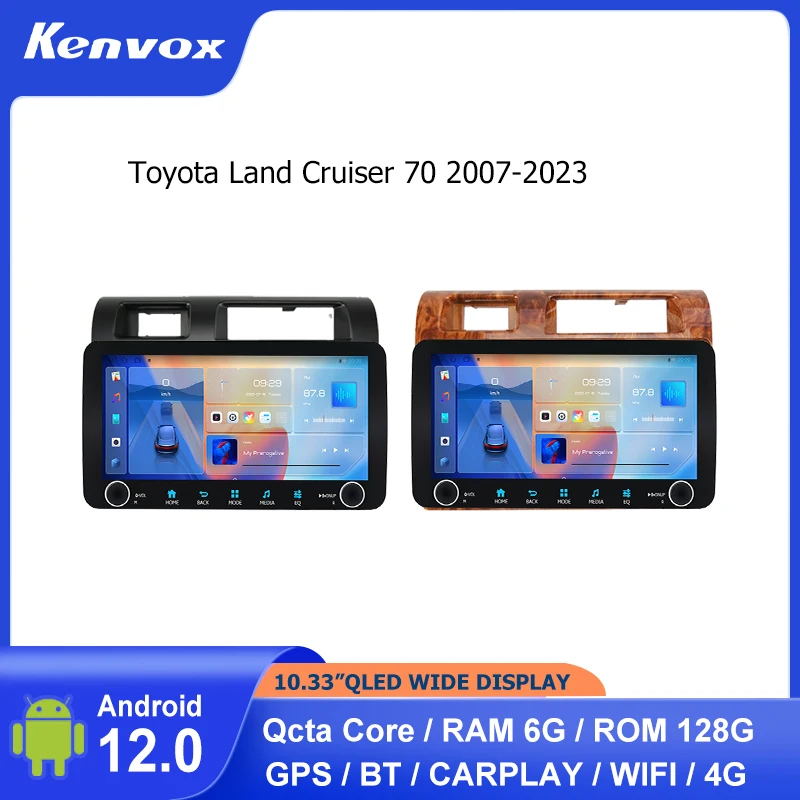 

Автомобильный радиоприемник 10,33 дюйма QLED Android для Toyota Land Cruiser 70 2007 2023, мультимедийный проигрыватель с GPS-навигацией, головное устройство с видеоприемником