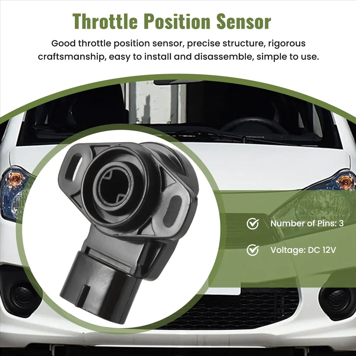 #79V Throttle Position Sensor,Car Throttle Position Sensor TPS for Suzuki Alto Hustle Cervo Jimny (black)