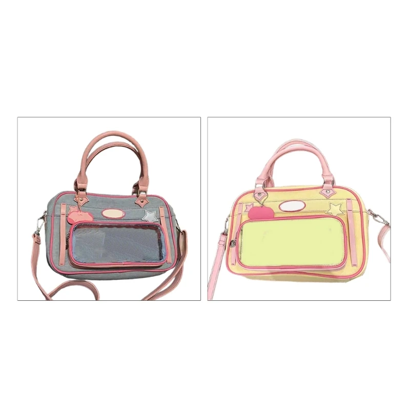 

Crossbody Bag Anime Pin Display Transparent Shoulder Handbag PU Bag