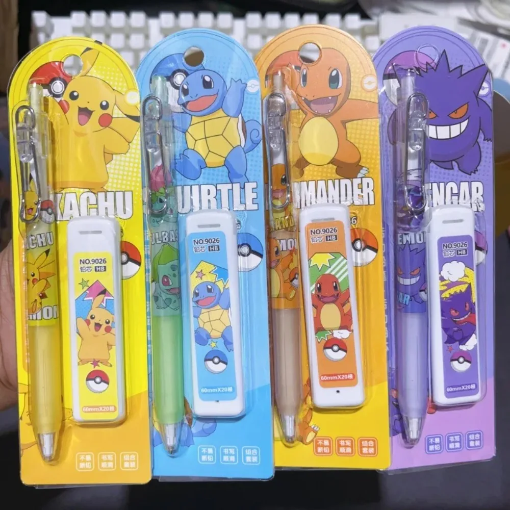 1/4/6/24 Stück für Pokemon Druckbleistift-Set, automatische Schülerstifte, Nachfüllungen, Kunstskizzen, Schulbedarf, Kawaii-Briefpapier