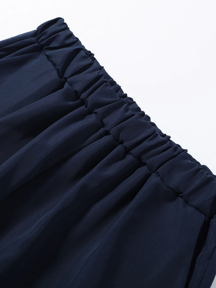 Elegante Damen-Hosenanzüge mit Revers: Oversized Hemd, Langarm-Bluse mit Knopfleiste, Weite Hose, Schickes Einfarbiges Outfit – Detail 9