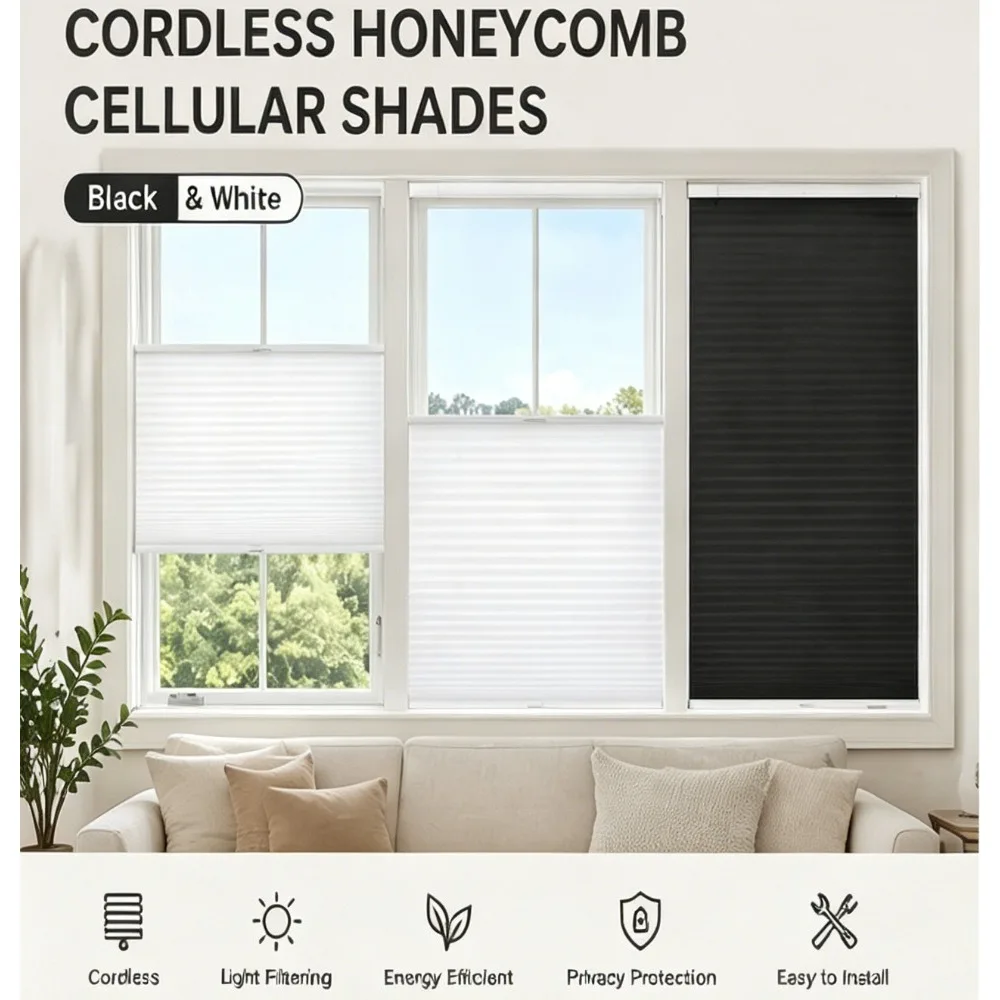 High Quality Blackout Blinds Honeycomb Blind Curtains Blackout Roller Shades Estor Without Drilling Perforations for Window Home