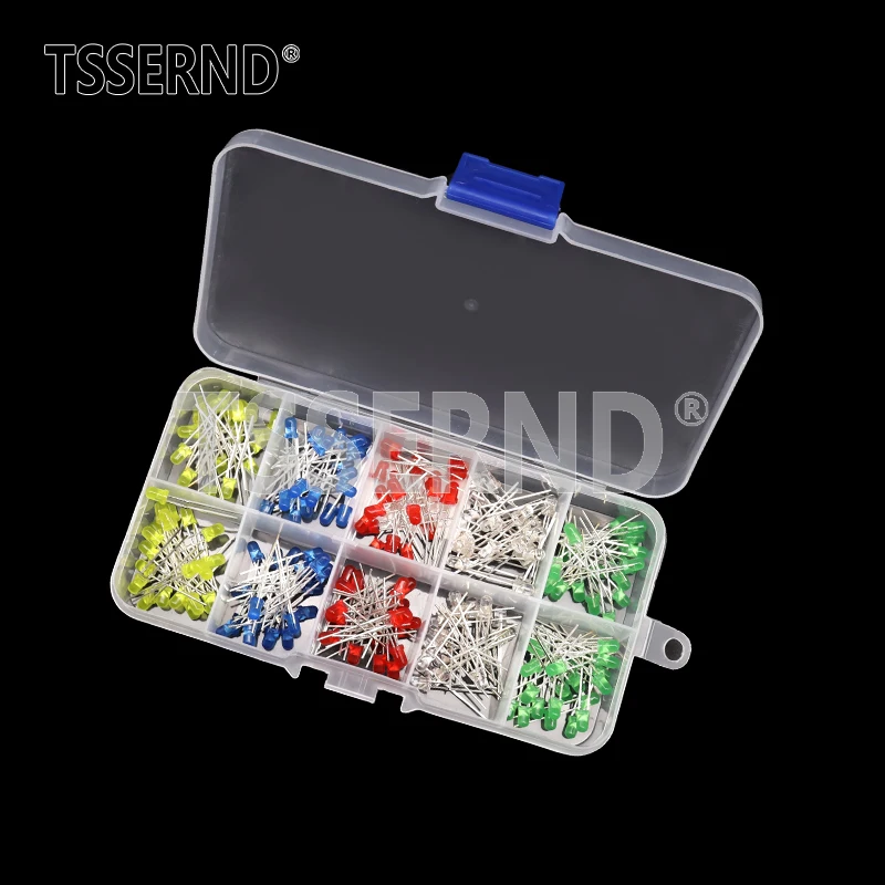 3MM 5MM Light Emitting Diodes Electronics Kit Box F3 F5 LED Diode Assorted Kit White Green Red Blue Yellow Orange