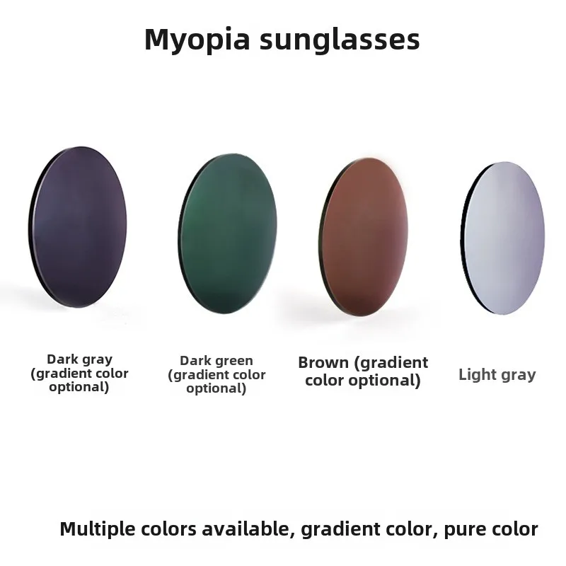 Customized Sunglasses Dyed Lenses 1.56 Prescription Myopia Presbyopia Grayish Black Brown Gradient Pink Blue Orange.