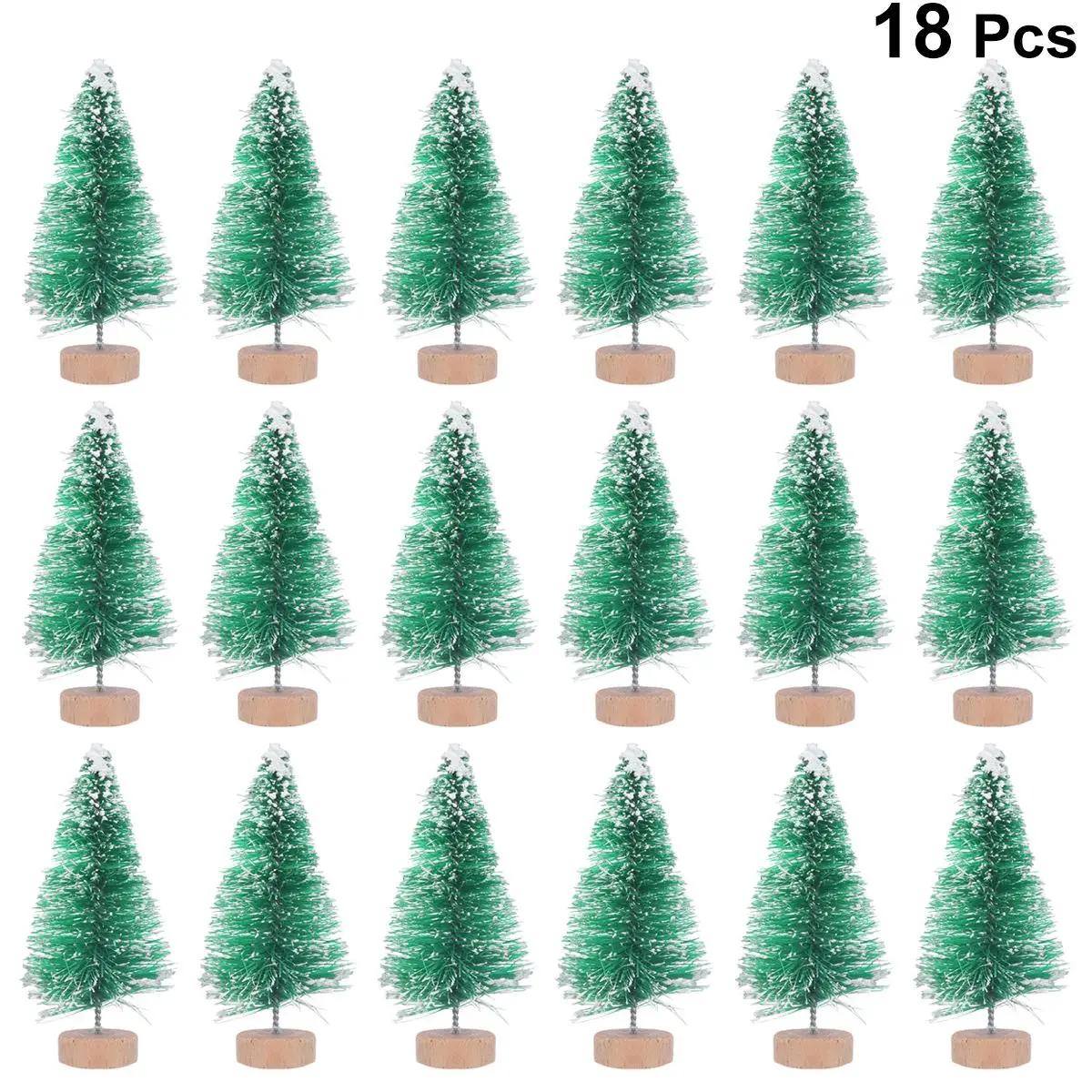 18 Pcs 6.5CM Christmas Decoration Small Sisal Silk Christmas Tree Party Home High Quality Decor DIY Christmas Ornament Style