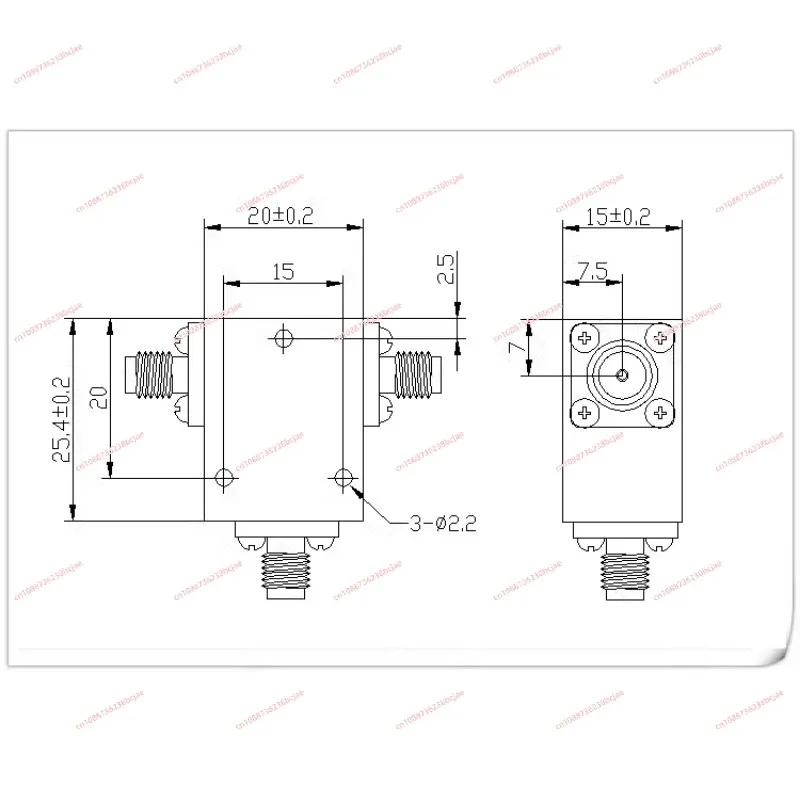 2.4G Coaxial Circulator SMA RF Ferrite Frequency 1.8-6.0GHz