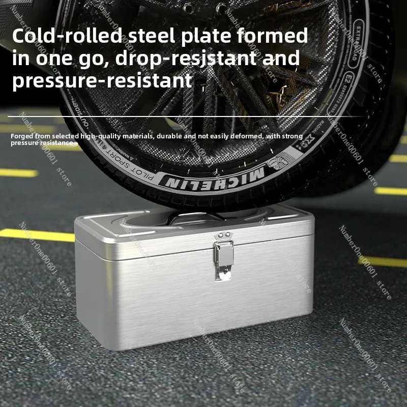 Stainless Steel Double Layer Toolbox Metal Storage Case Thickened Handheld Tool Box view 4