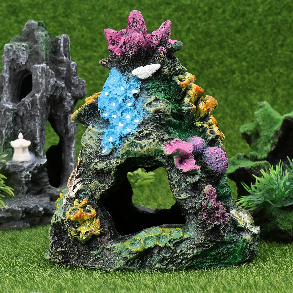 

Fish Tank Decoration Cave Landscaping Decorations Aquarium Accessories Hideout Landscape Rock Resin Ornament