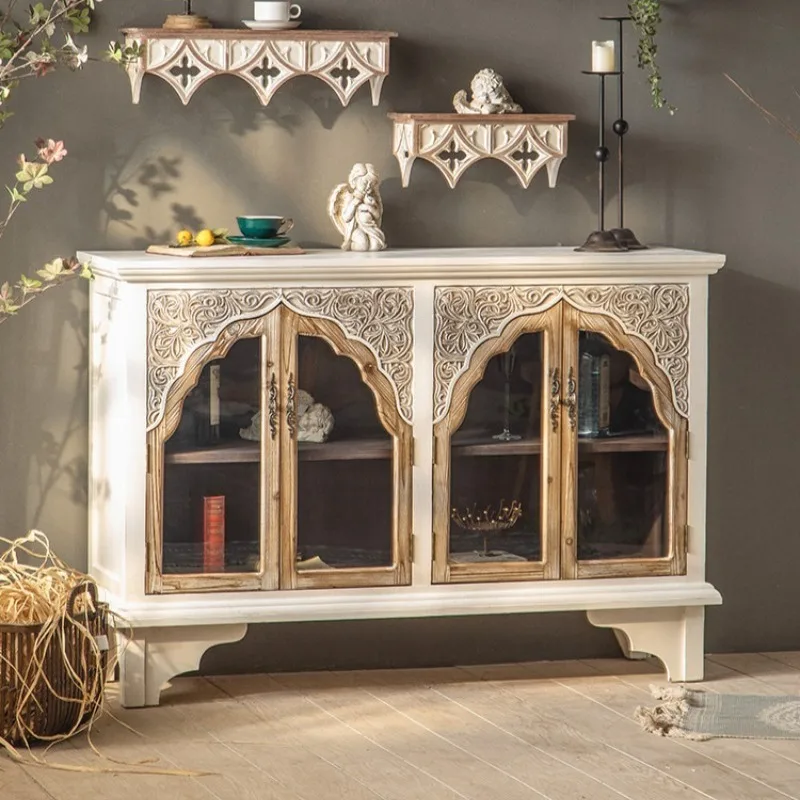 

Ретро-тумба для хранения, винный шкаф из массива дерева, настенный шкаф для гостиной, тумба-шкафчик, французский шкаф для прихожей