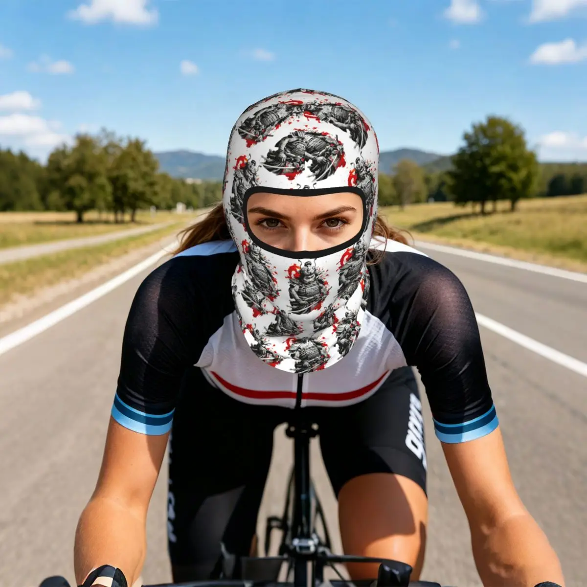 Japanese Samurai Warrior Breathable Balaclava Full Face Mask Sun Protection Neck Gaiter For Motorcycle Cycling Fishing Outdoor