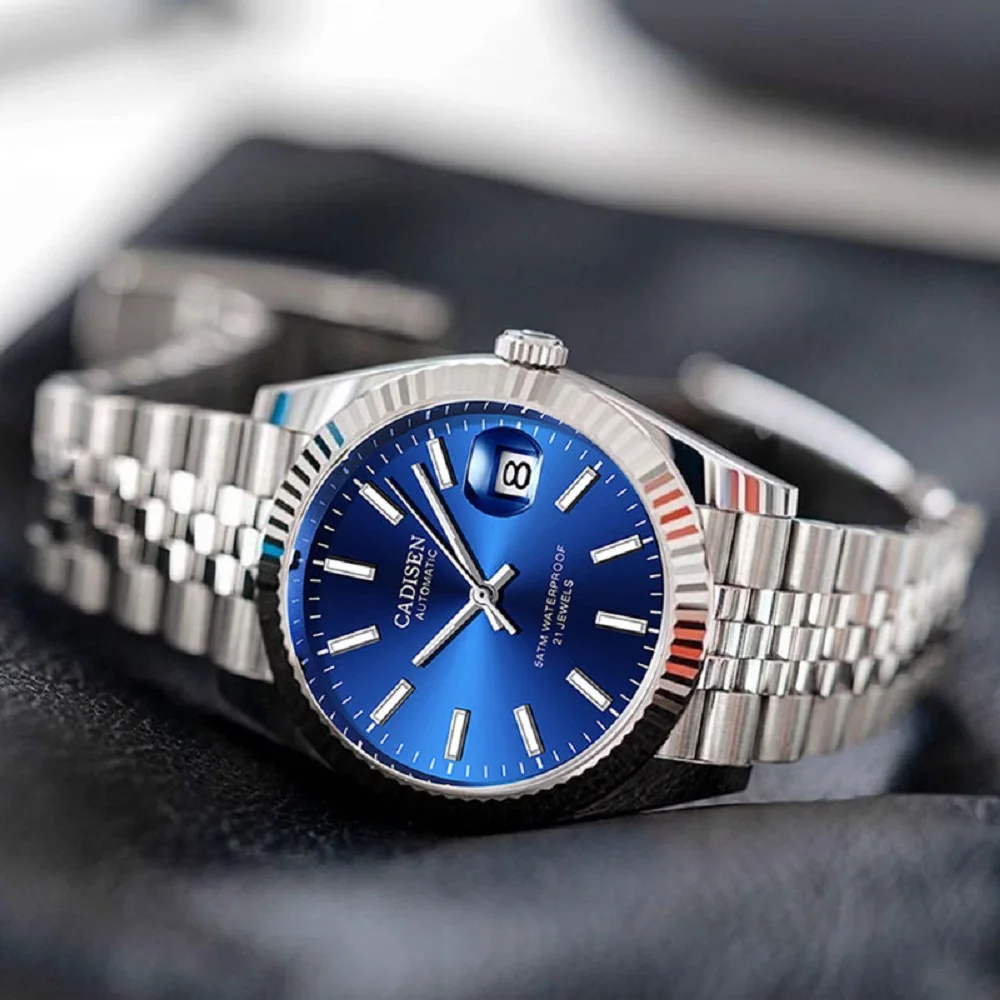 CADISEN Men Mechanical Watch Top Brand Luxury Japan MIYOTA 8215 Automatic Watch Business Stainless Steel Waterproof Watch Men
