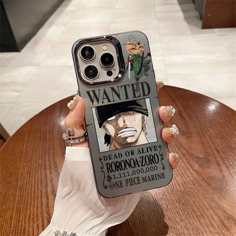 New Luffy One Piece Nika Roronoa Zoro Anime Case For iPhone 15 14 13 12 11 Pro Max XS XR X 7 8 Plus SE Protectiou Plating Cover