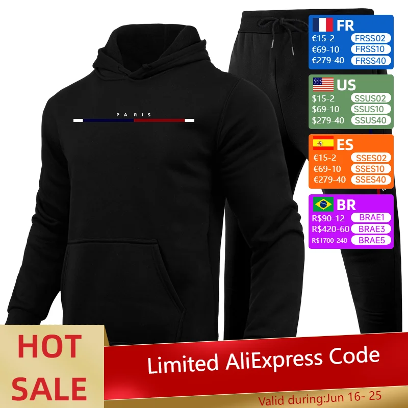 

2025 New Trend Men's Sportswear 2pcs Set Hoodies&sweatpants Male Autumn Winter Home Outdoor Hooded Longsleeve Pullover Outfits