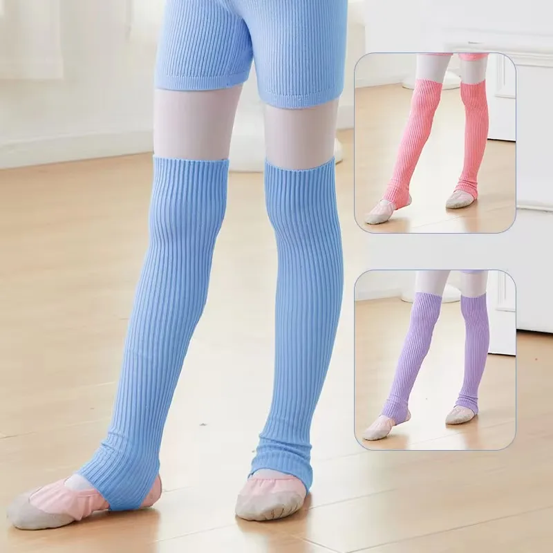 Girls Ballet Leg Warmers Kids Knitted Stockings Ballet Protector Socks Children Yoga Socks Gym Fitness Warm Dance Accessory