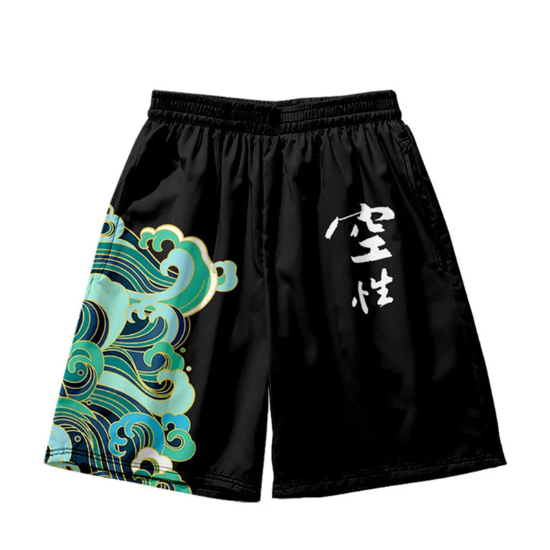 

Мужские пляжные шорты Kanagawa Wave Dragon, короткие штаны в стиле Харадзюку, мужские спортивные шорты с эластичной резинкой на талии, большой размер, карнавальный костюм