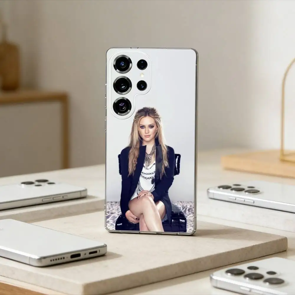 H-Hilary D-Duff Phone Case For Samsung S25,S24,S21,S22,S23,S30,Ultra,S20,Plus,Fe,Note,10,9,5G Transparent Cover