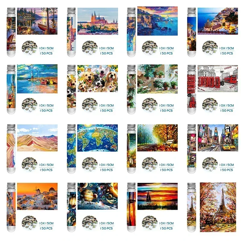 150PCS Mini Reagenzglas Puzzles Berühmte Malerei Dekompression Spielzeug Puzzle Fridget Puzzle Spiel Familie Dekoration Urlaub Geschenk – Detail 26