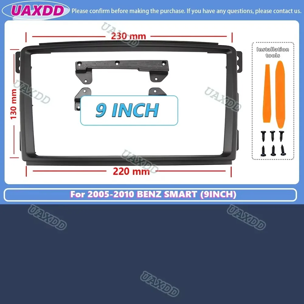Car DVD MP5 Fascias Video Dashboard Audio Multimedia Frame Panel Player Cable Harness CANBUS Box for 2005-2010 BENZ SMART 9INCH