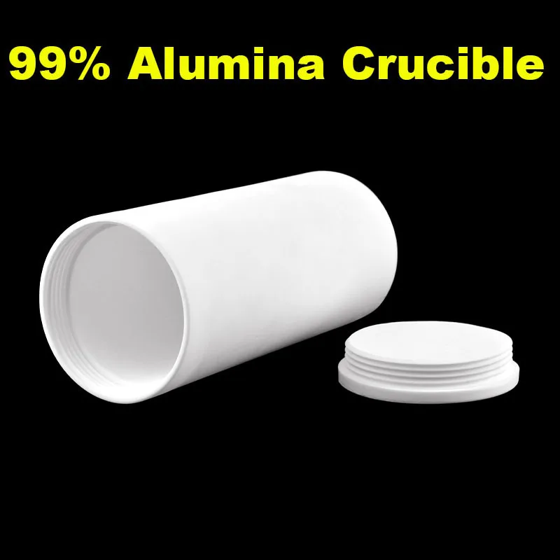 Cylindrical corundum crucible with threaded cover, 99% alumina has good sealing performance and high temperature resistance