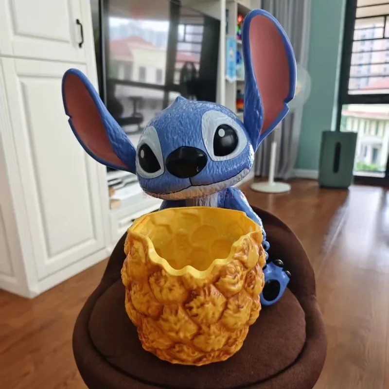 Cartoon Anime Stitch Doll Handheld Popcorn Bucket Ornament Cute Animation Collectible Toy Gift Action Figure Model