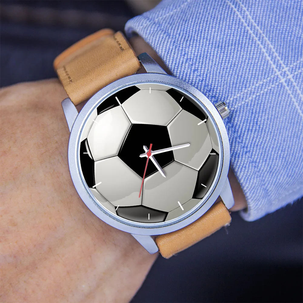 Football Soccer Design Fans Silver Man watch Universal for Men Women Watches Souvenir Bracelet Gift Belt Black Rose Gold