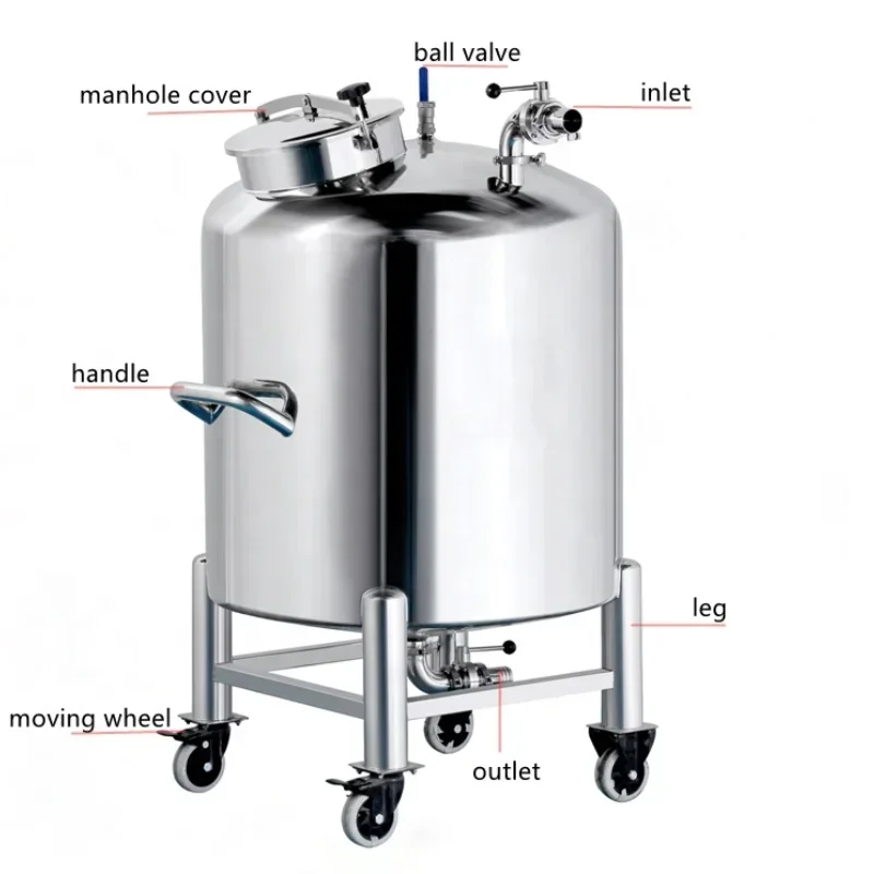 200L High quality agitator tank floating roof storage tank for food processing