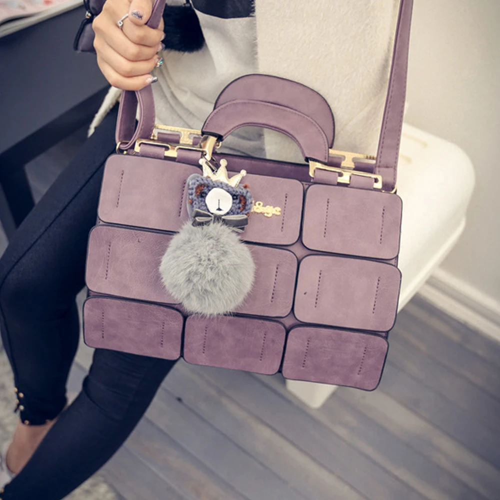 Square Plaid Clutch Women PU Leather Handbag Tassel Top-handle Bag Luxury Shoulder Bag Large Capacity Lady Tote Design Purse