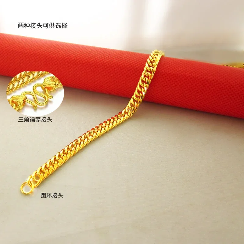 24k Necklace for Men and Women Horse Whip Thailand Tank Boss 999 Color Real Gold Plated 18k Chain Does Not Fade for Women's Gifs