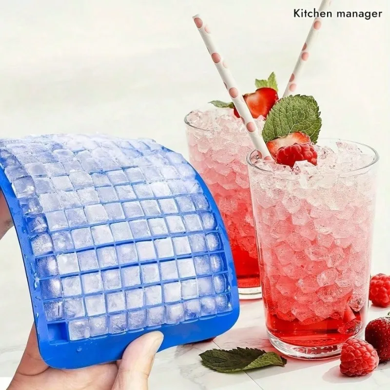 Eiswürfelform aus lebensmittelechtem Silikon – 160 Gitter, 1 cm, quadratische Mini-Formen, fertig für Cocktail-, Whisky-, Kaffee- und Küchenhelfer
