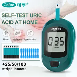 Cofoe Uric Acid Monitor with Test Strips And Lancets Needles For Home Uric Acid Measurement Of Gout Tester Device
