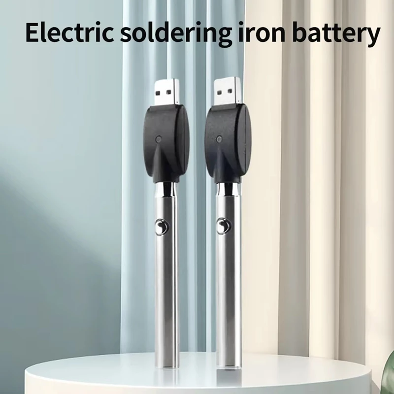 M11K-2Pcs Portable Electric Soldering Iron Pen 350 Battery Welding Tool 510 Thread Heat Tips Electronic Welding Repair Tools