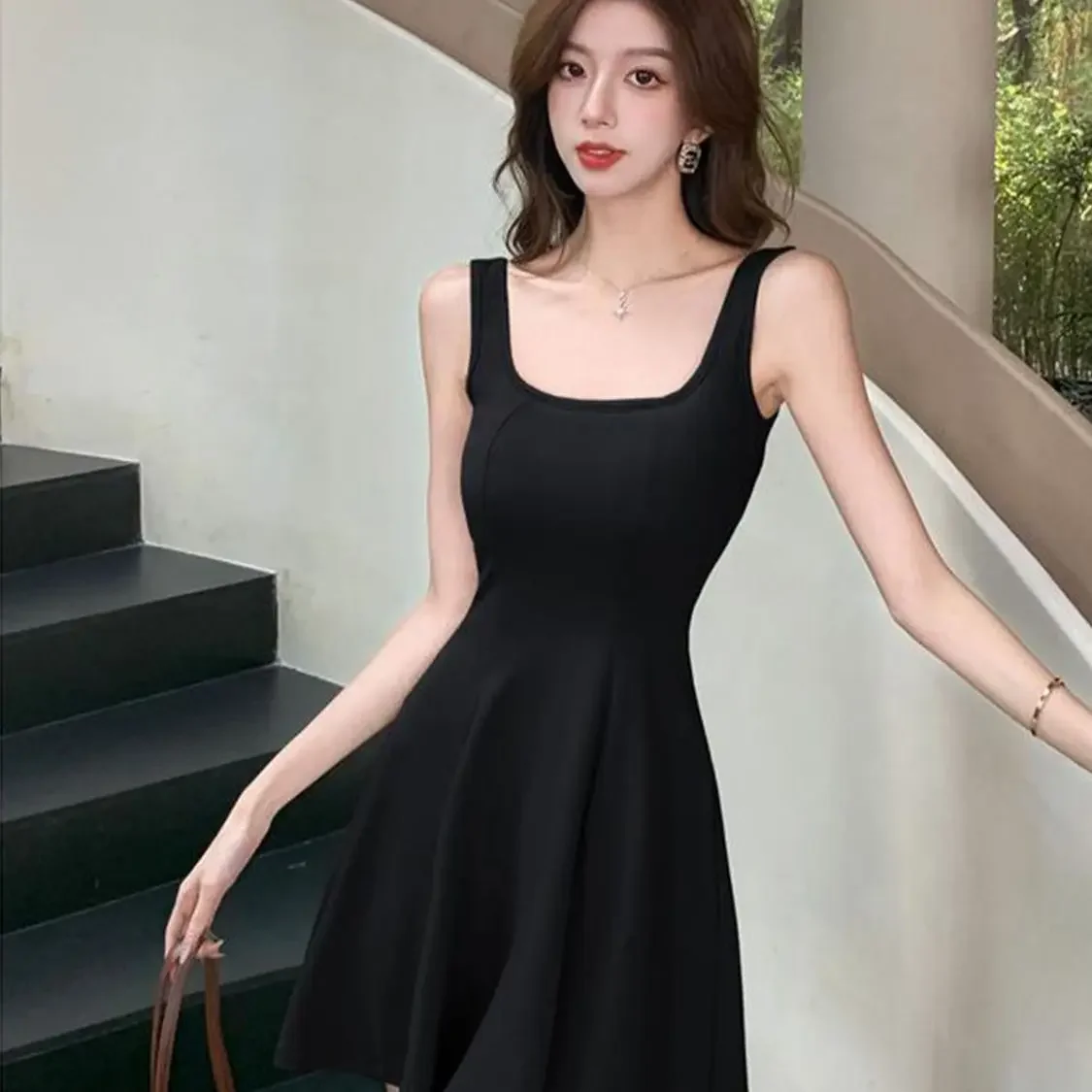 فساتين نسائية صغيرة فستان الشمس القصير فستان بلا أكمام لطيف زلة الجنية Kawaii أنيقة وجميلة موضة صيف 2025 Y2k