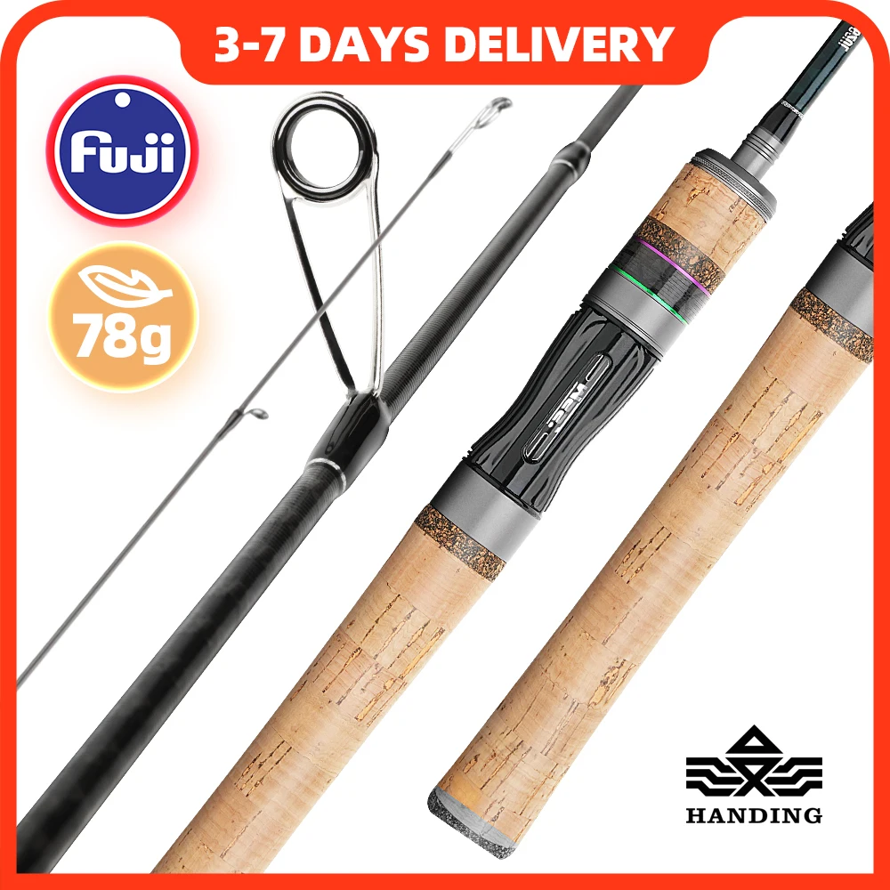 HANDING Magic L Micro BFS Fishing Rod 78g Carbon Fishing Rod Lure Weight 1-8g FUJI® O+A Guide Rings UL/L Casting Rod