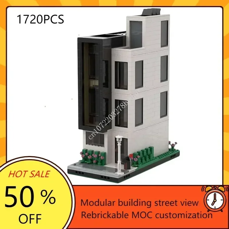 Modern Townhouse Modular MOC Creative street view Model Building Blocks Architecture DIY Education Assembly Model Toys Gifts