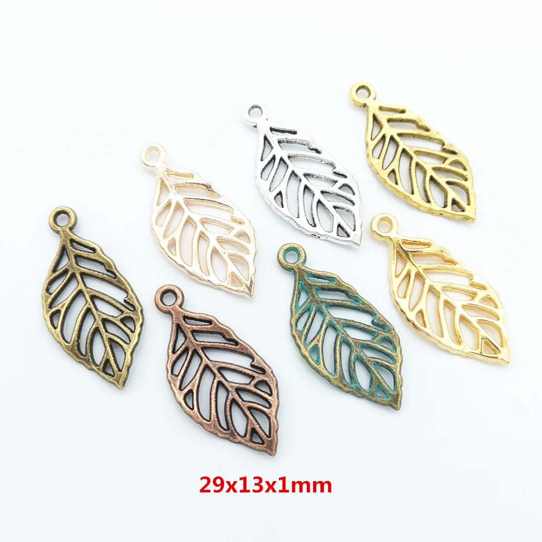 

50 pieces (leaf) vintage zinc alloy charm metal pendant DIY jewelry discovery making accessories 1030